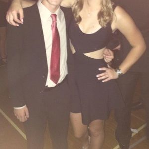 BCBG black cut out dress